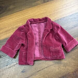 American Girl Doll Velvet Blazer Evening Jacket Tenney Burgundy Red